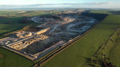 Aerial-perspective-of-industrial-quarry-in-the-countryside