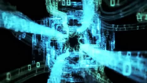 a mesmerizing visual journey through a futuristic digital landscape, exploring vibrant glowing patterns and binary codes that create an immersive experience in a virtual realm