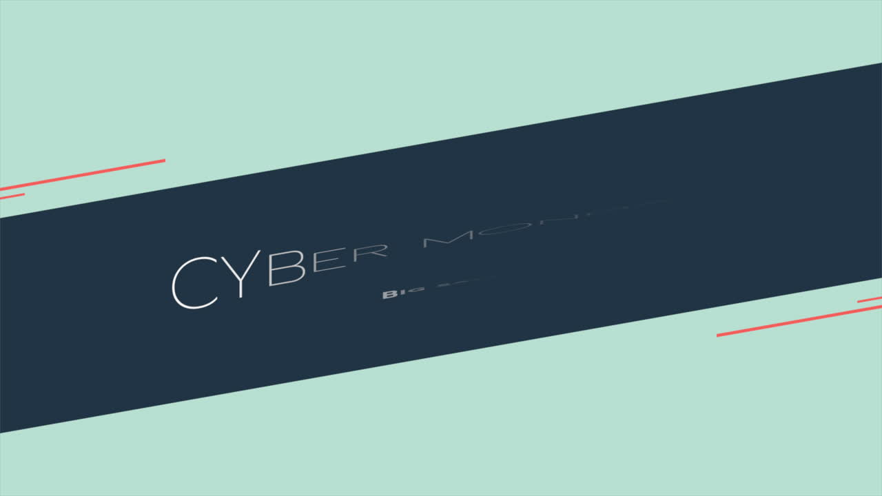 사이버 월요일 및 블루 모던 그라데이션에 선이 있는 큰 판매