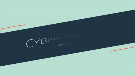 Cyber-Montag-Und-Großer-Verkauf-Mit-Linien-Auf-Blauem-Modernem-Verlauf