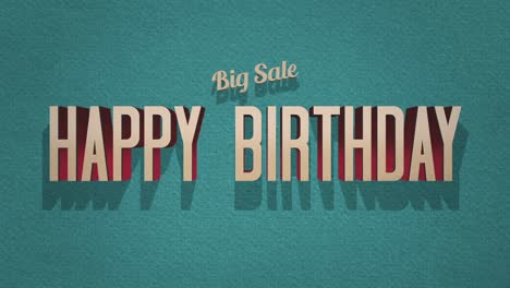 vintage-inspired happy birthday speech bubble on teal distressed background