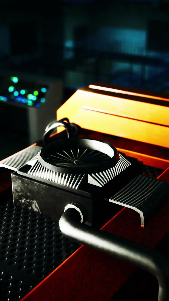 primer plano de una máquina futurista