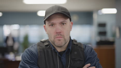 Angry-caucasian-police-officer-looking-into-the-camera