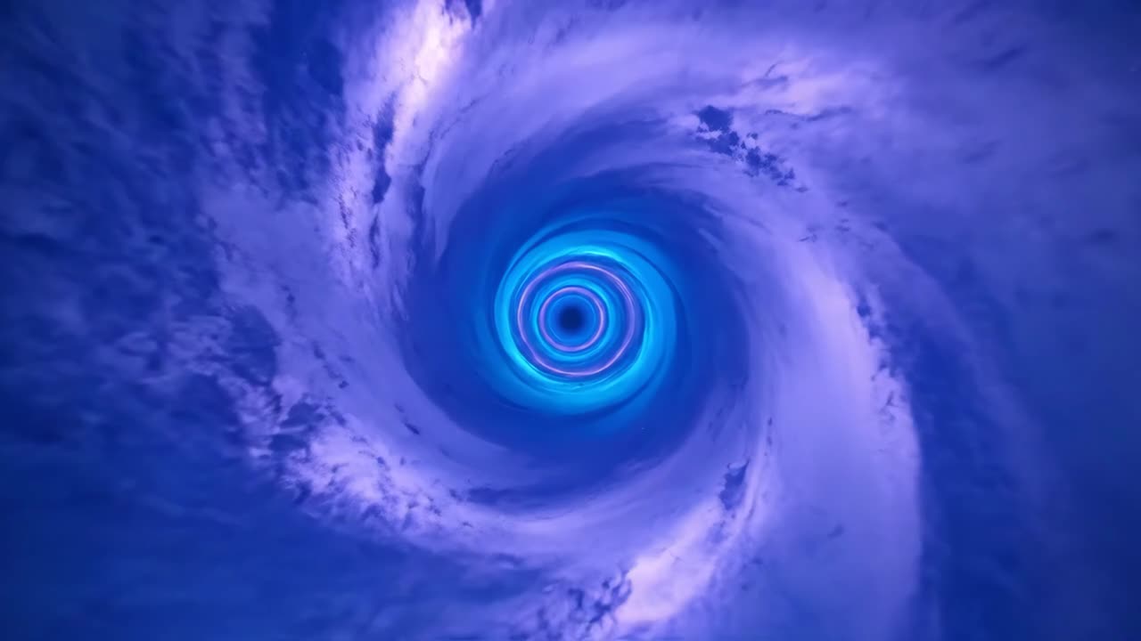 Abstract Blue Swirl Tunnel