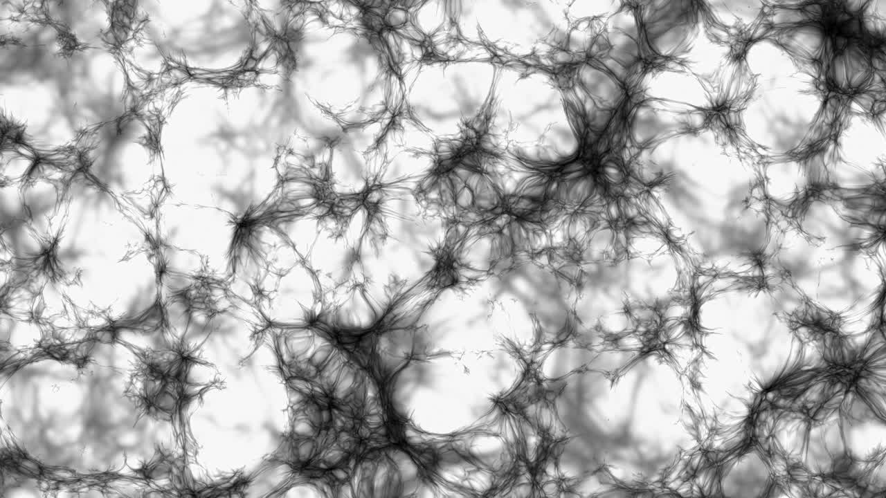 Abstract torn and developing shape resembling a spider web.