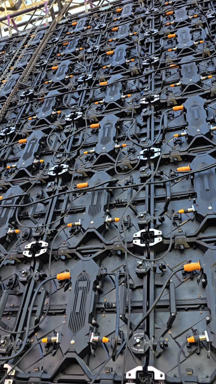 A rear view of the outdoor LED modules installed for the outdoor event.