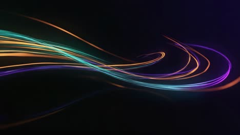 abstract light painting with colorful glowing lines