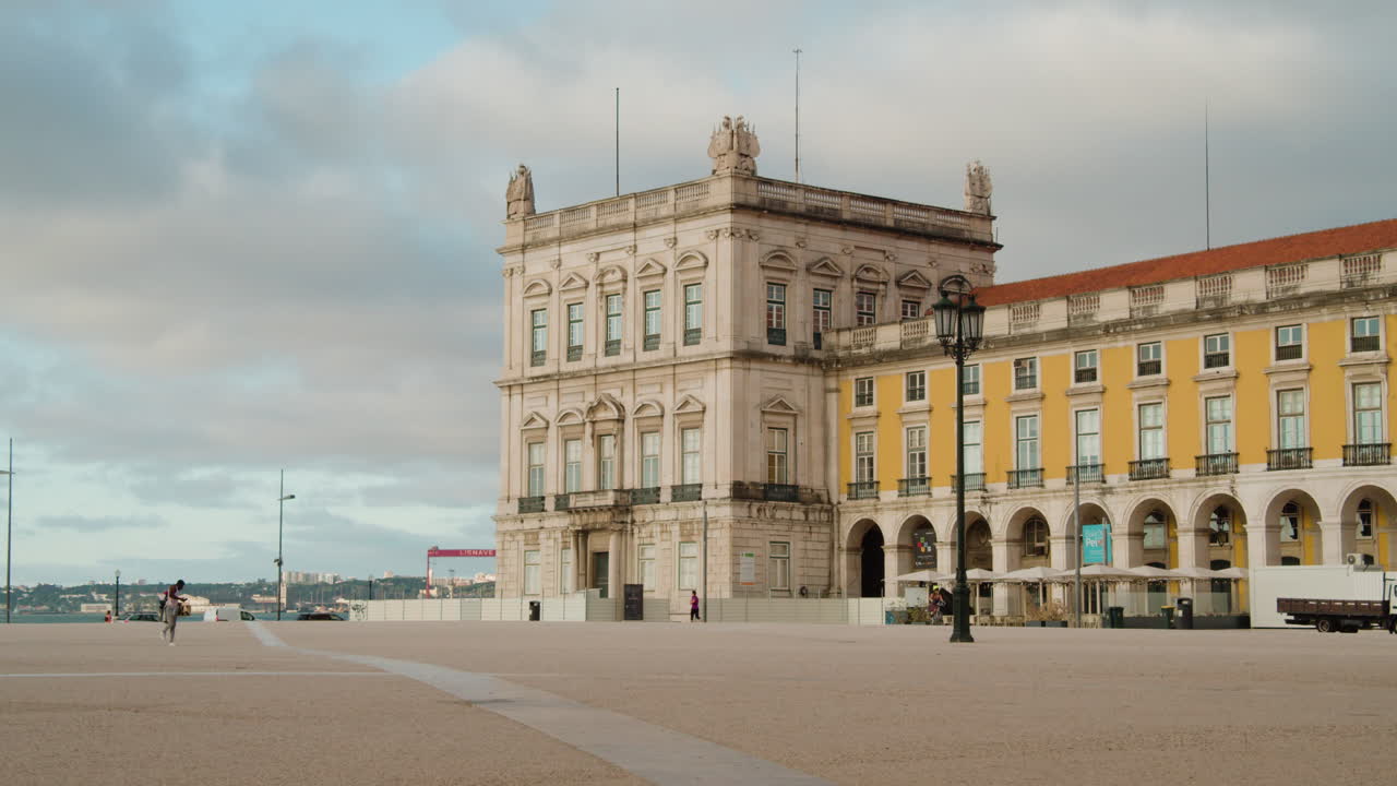Ministerio da Defesa Nacional - Marinha From Praca do Comercio In Lisbon, Portugal. - wide shot