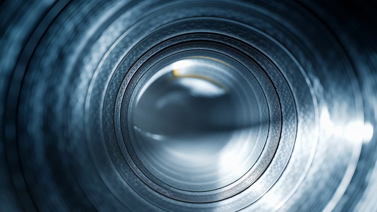 Abstract view inside a metal tube