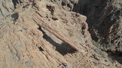 Aerial-View-Of-Tourists-Exploring-At-The-Arco-Del-Coronadero