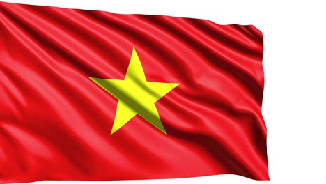 flag of vietnam with fabric structure in the wind (alpha channel, loopable)