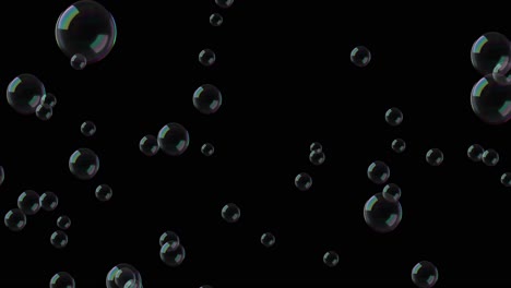 soap bubbles generated from below and floating up