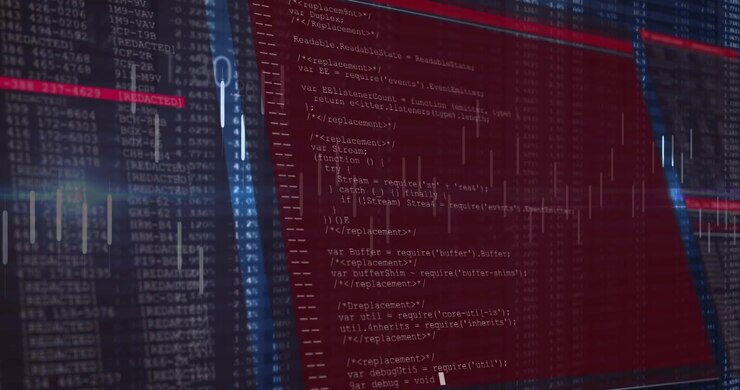 Animation of financial data processing over screen