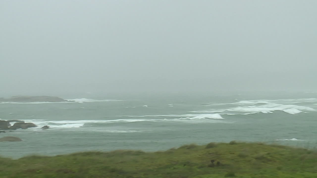 Stormy Ocean Coastline View