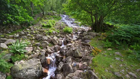 Video-footage-of-Scale-Force,-the-highest-waterfall-in-the-Lake-District-made-up-of-three-distinct-falls