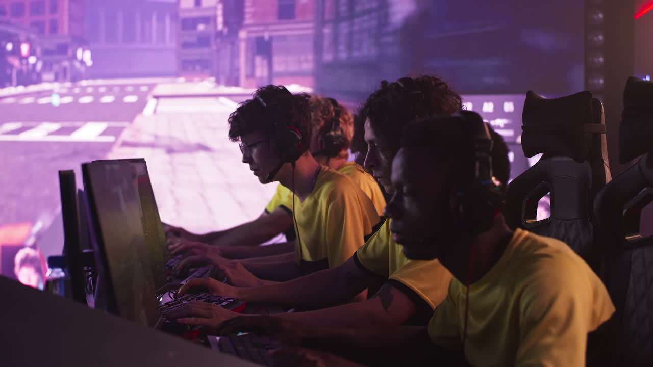 Esports team competing in a gaming tournament