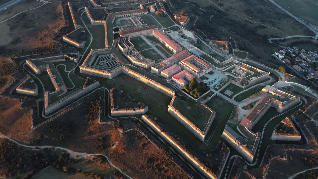 Aerial View of a Historic Fortress