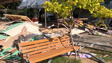 timelapse of a park bench collapsing