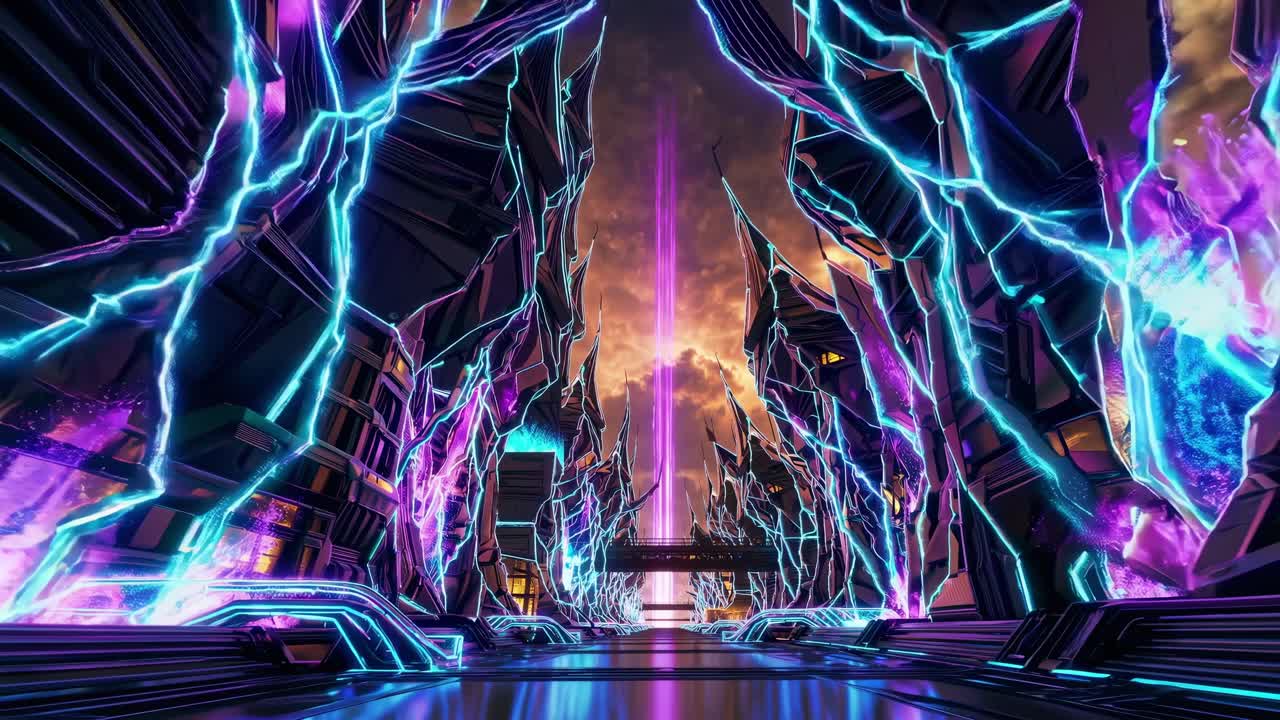 el túnel de neón futurista