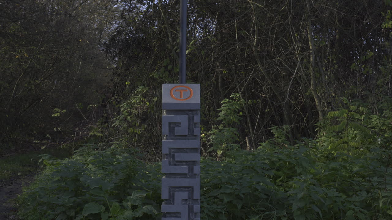 Tourist signpost for Via Transilvanica in the Terra Dacica region