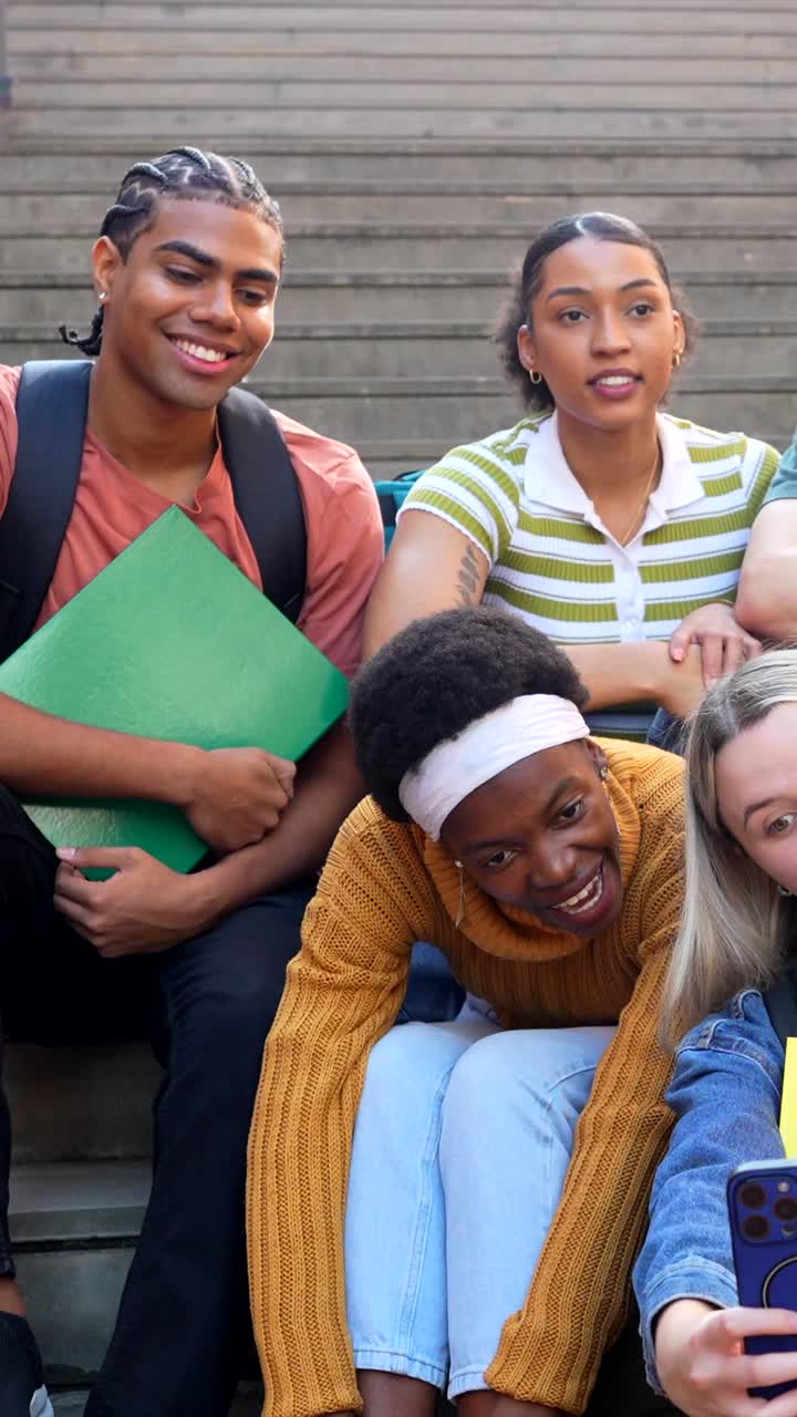 Group of Young Students Taking a Selfie