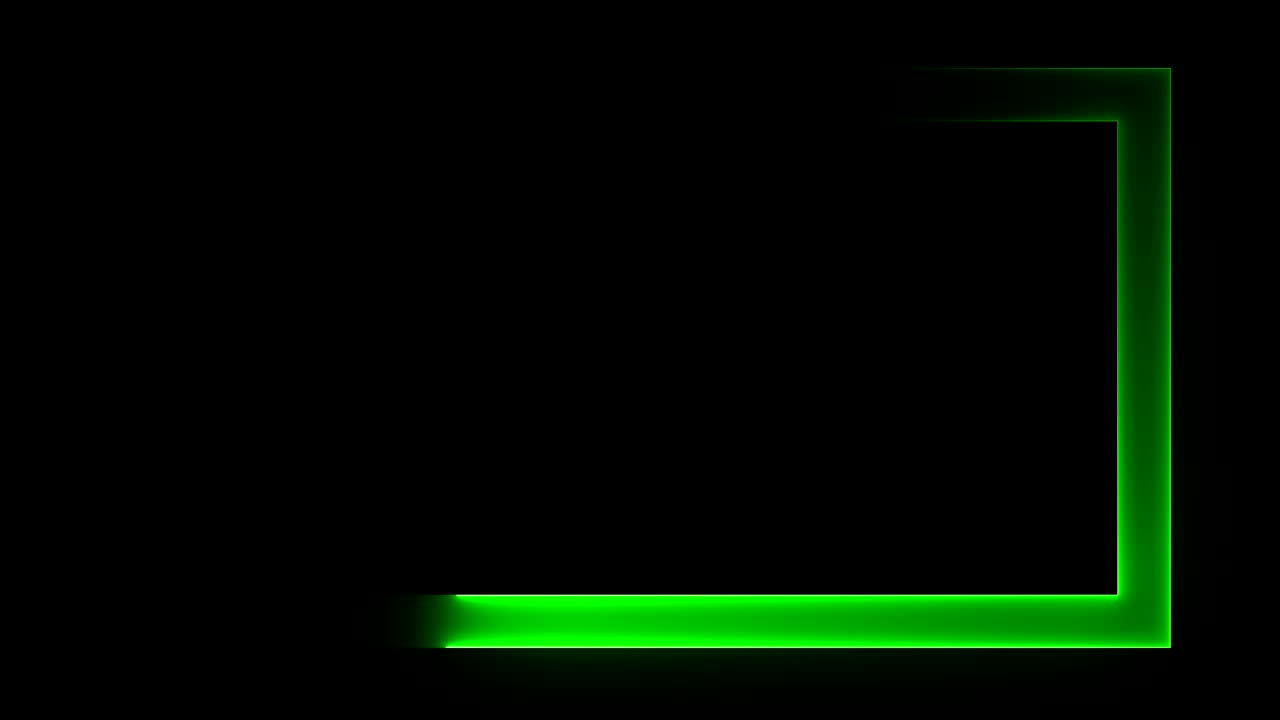 Abstract bright neon rectangular frame. Laser technological background design. looped