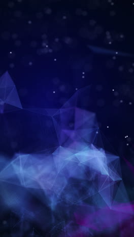 blue polygonal space. connection dots and lines structure. digital background. triangular futuristic business wallpaper. looped. vertical video.