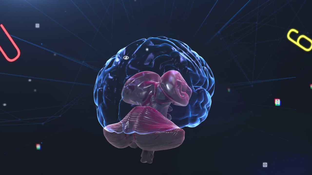 Premium stock video - Human brain spinning against multiple changing ...