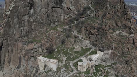 historical castle ruins drone view