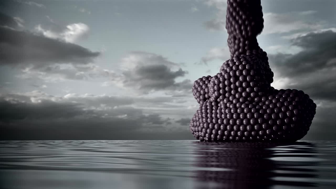 абстрактная анимация с розовым гопом.