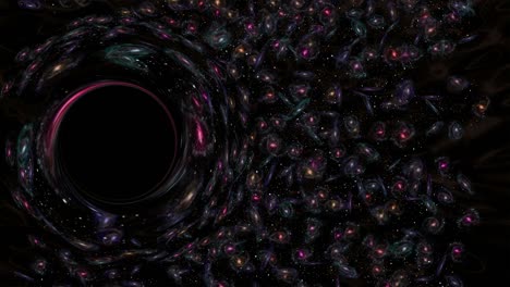agujero negro en el fondo de los cúmulos de galaxias.