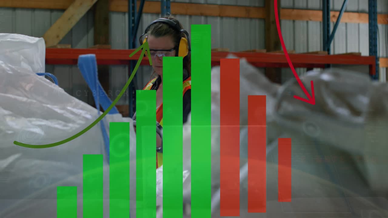 animación de gráfico financiero sobre mujeres caucásicas