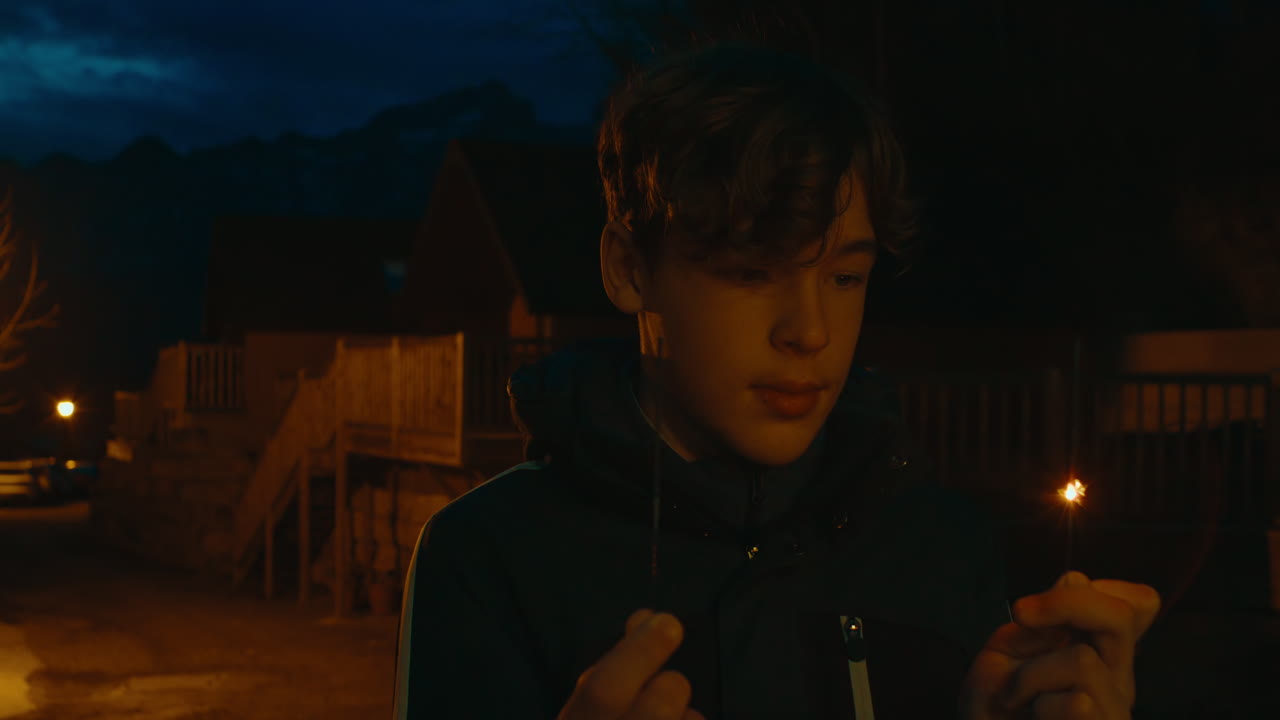 Teenager with Sparkler