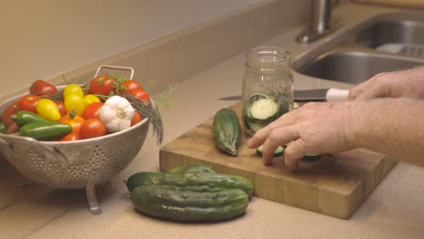 Making-refrigerator-dill-pickles-in-the-kitchen