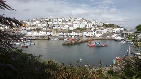 Harbor and coast town, Jurassic coast of England, wide angle