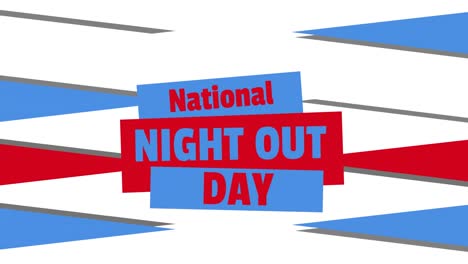 Animation-of-national-night-out-day-text-over-blue-and-red-shapes-on-white-background