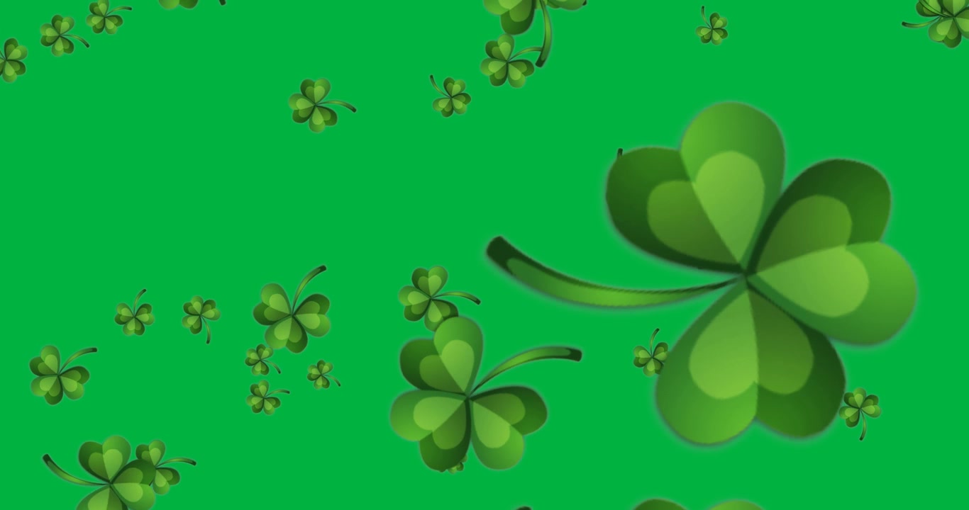 Marketers using luck-themed graphics on transparent background, featuring green clover motifs