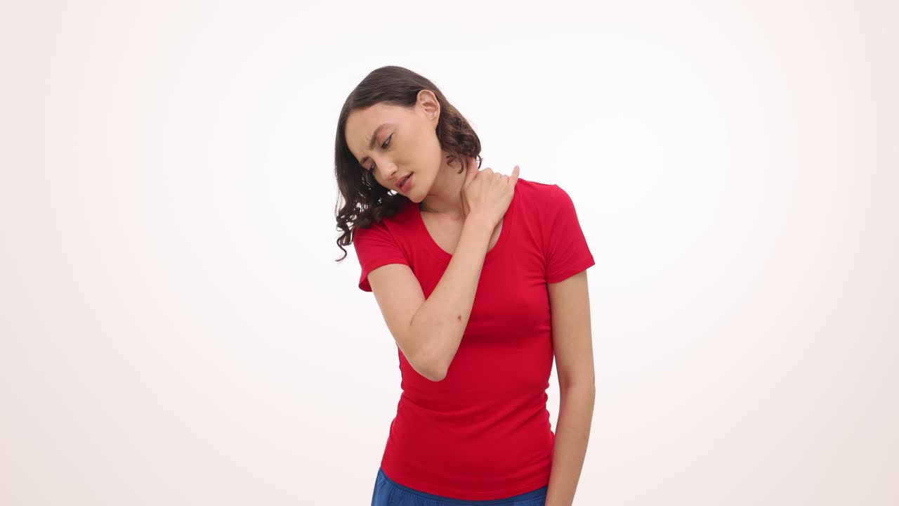 Mujer con dolor de cuello