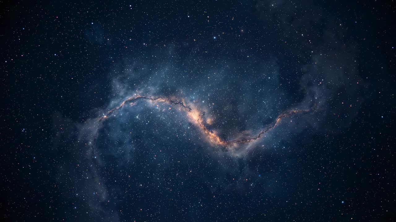 Reacting to faint glow shift, S-shaped nebula shifting in space, revealing dust lanes and stars