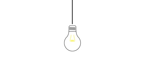 light bulb turns on. animated motion graphic illustration