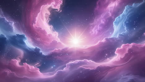 vibrant cosmic nebula with bright central star