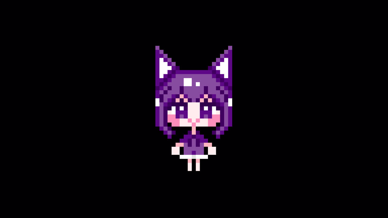 Pixel Cat girl walking short hair Looping animation. 1080p (7).mov