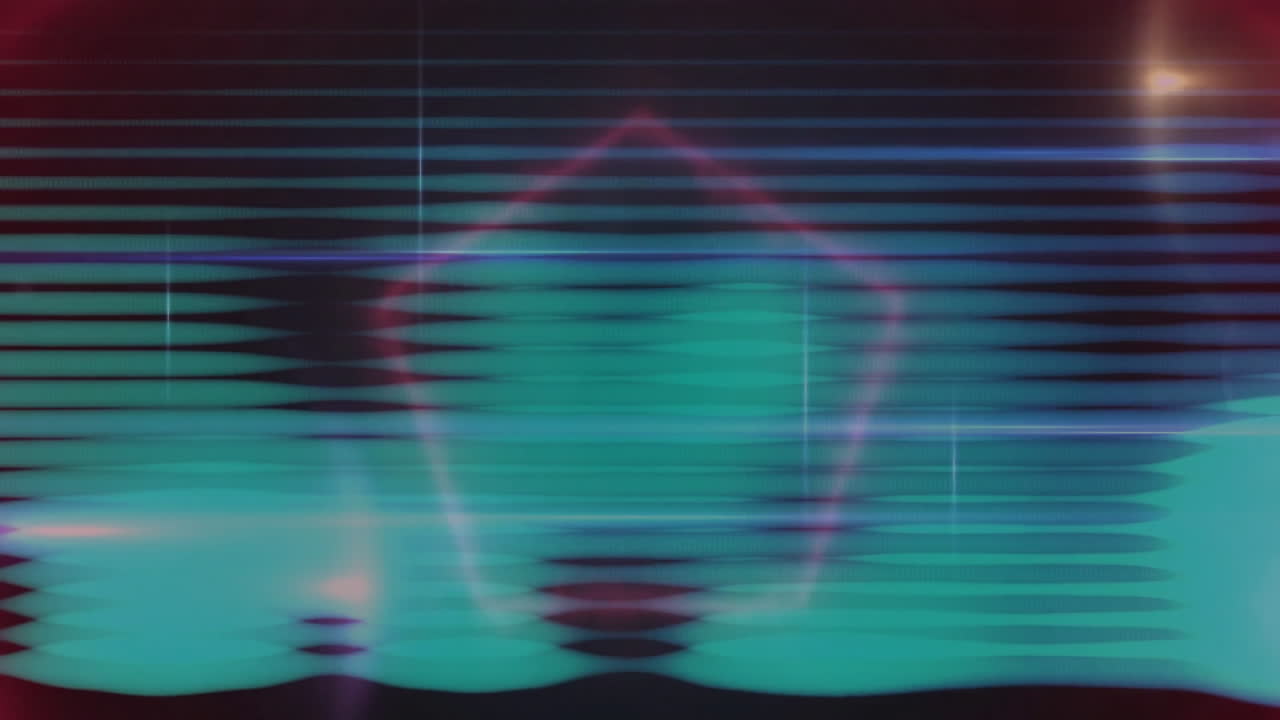 animación de formas de neón que se mueven sobre puntos de luz