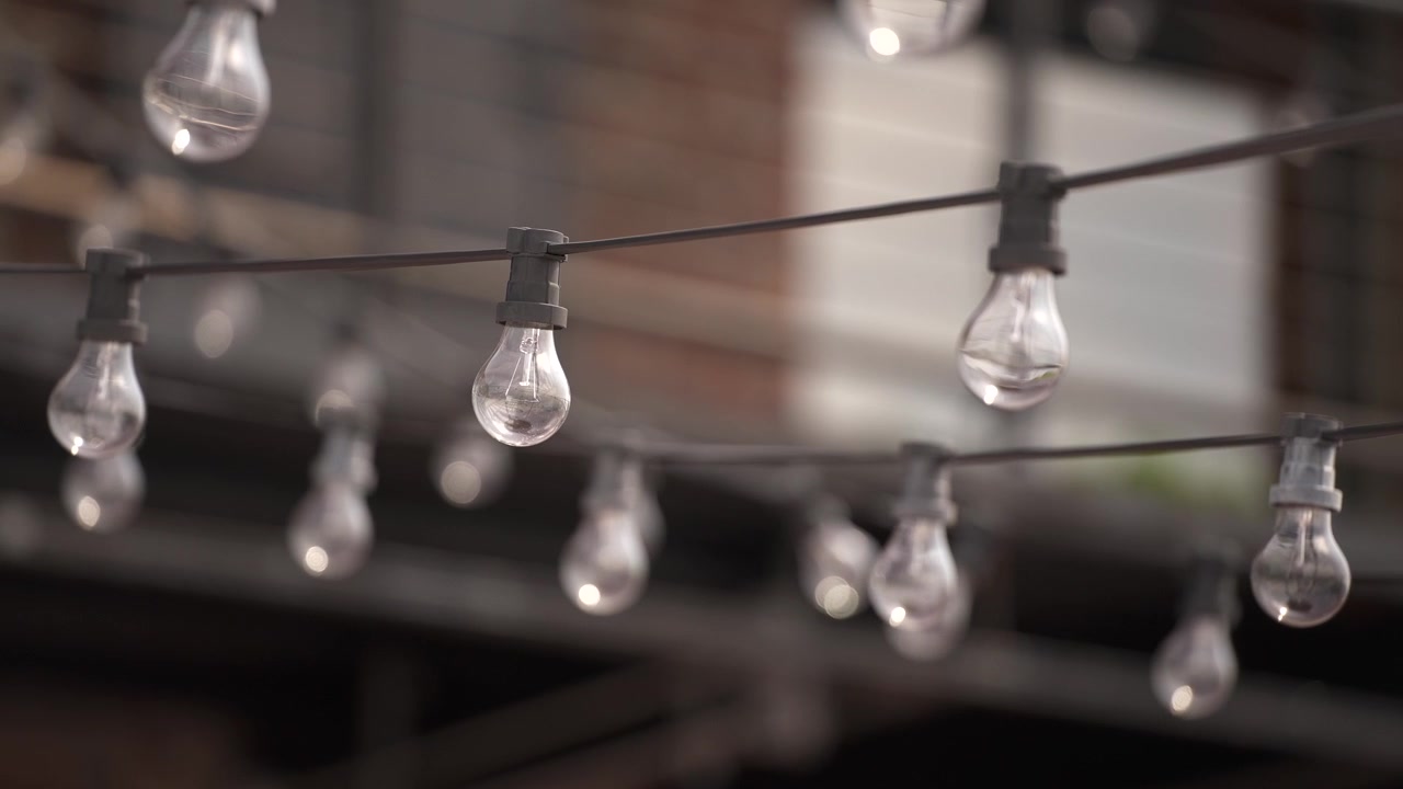 String Lights In The Wind Daytime 4k