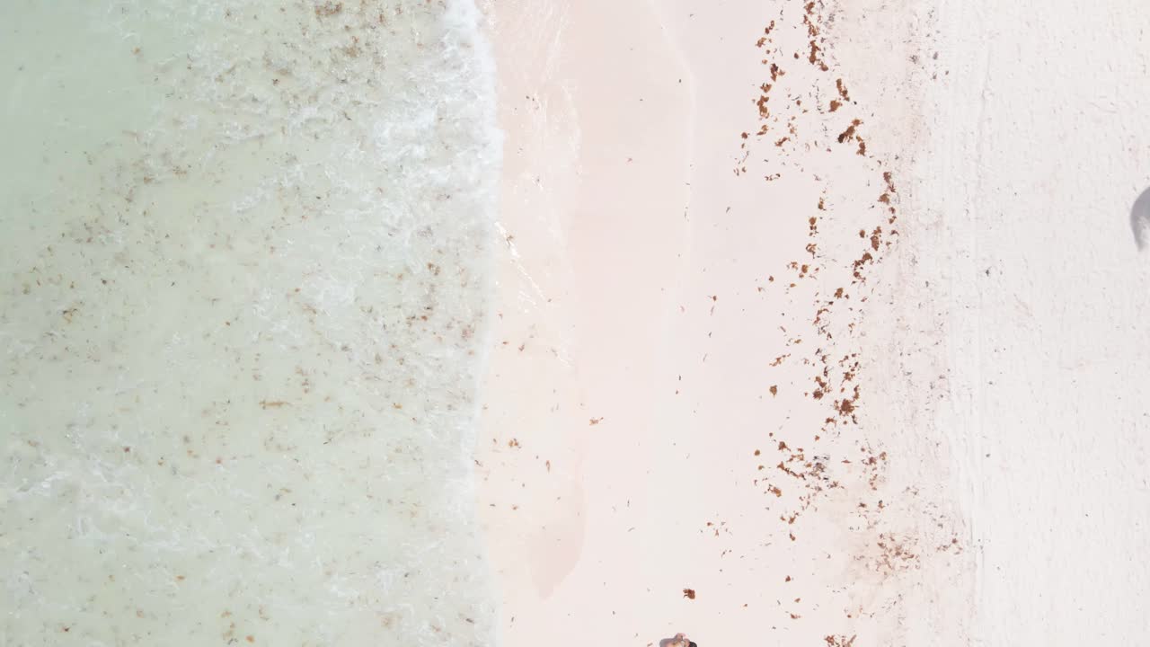 top drone disparó sobre una playa en tulum, méxico