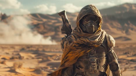 futuristic desert warrior