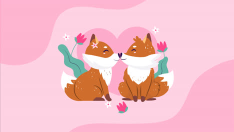 Una-Animación-De-Una-Linda-Pareja-De-Animales-Para-El-Día-De-San-Valentín.