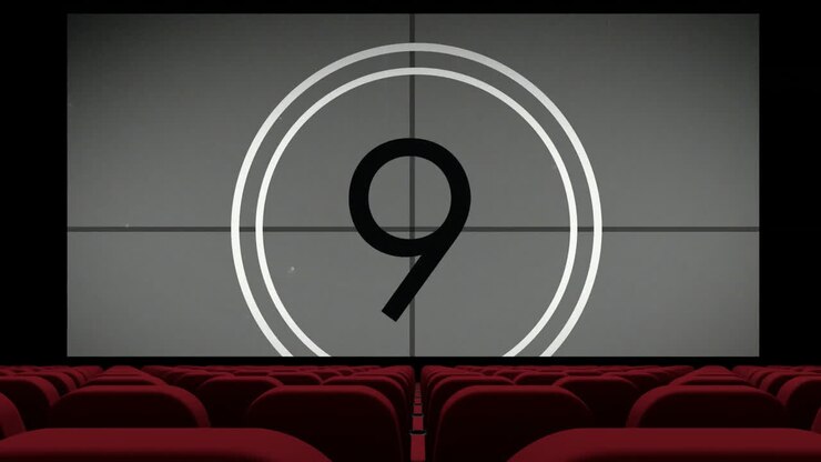 Countdown su schermo di teatro vuoto 4k