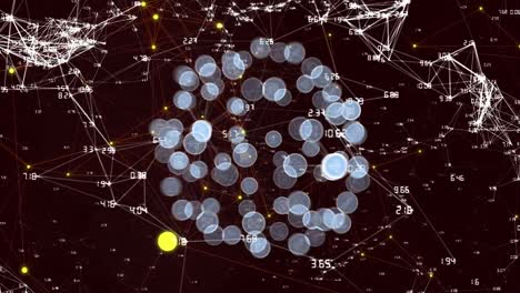 animación de la red de conexiones con iconos digitales