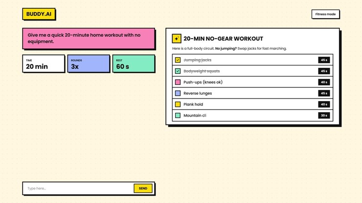 AI Chatbot Generating a Personalized Home Workout Plan